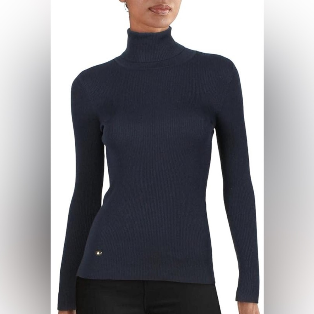 Navy Ribbed Turtleneck (LAUREN Ralph Lauren)